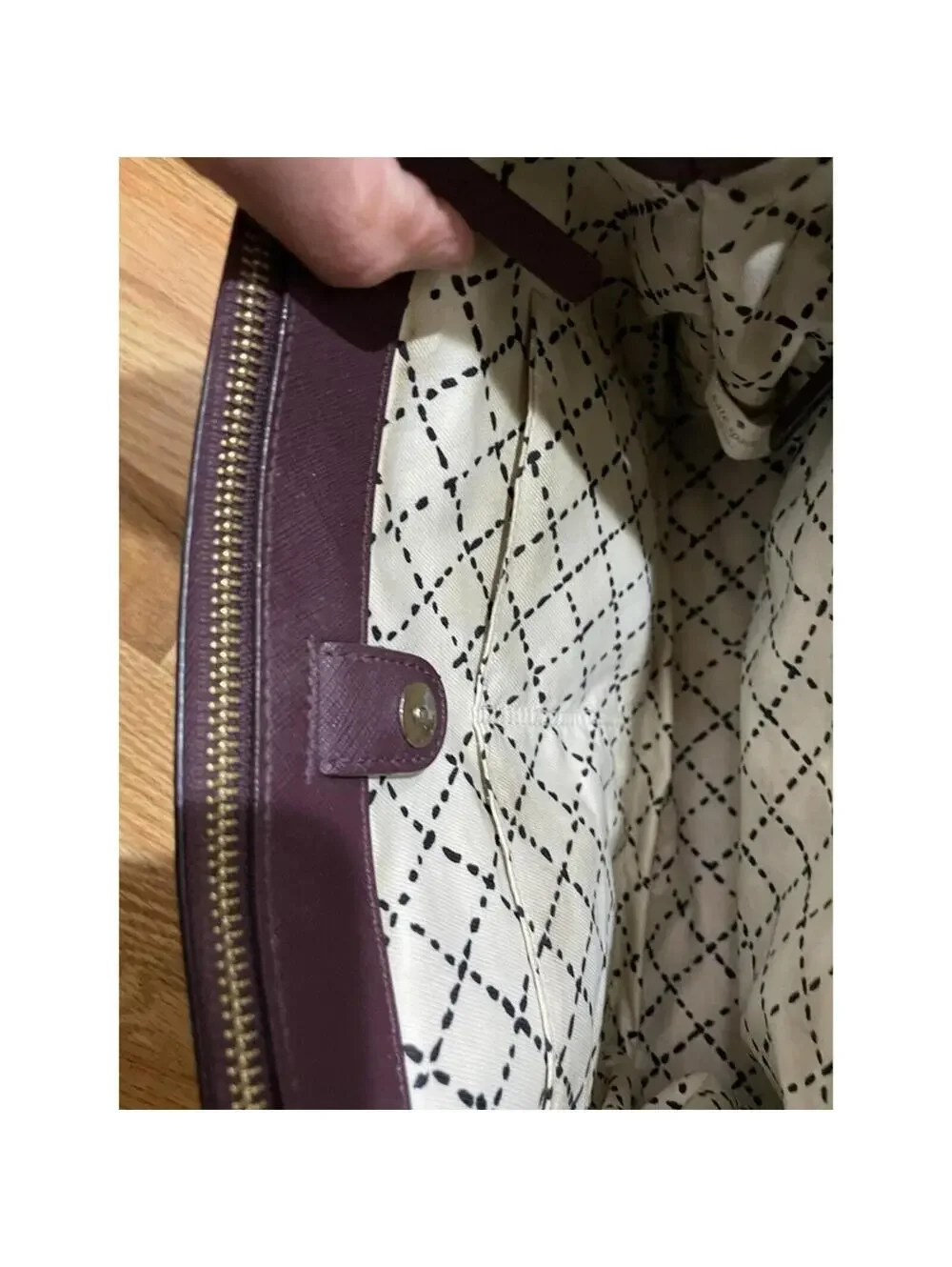 Kate Spade New York Purple Leather Small Tote Bag Purse